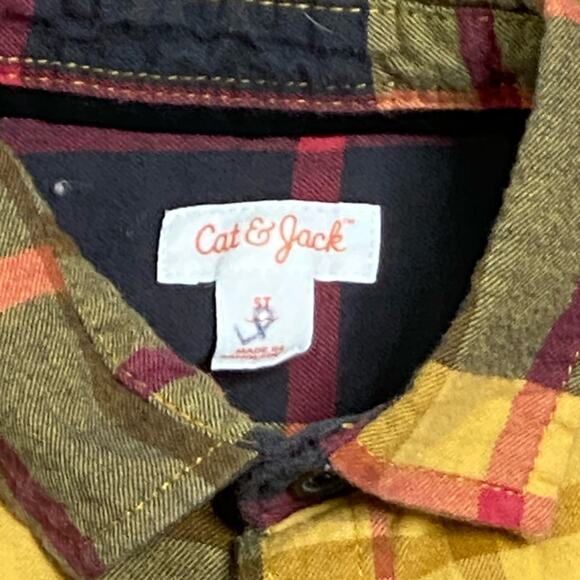 Cat & Jack Flannel Button Down Boys 5T - Picture 2 of 4